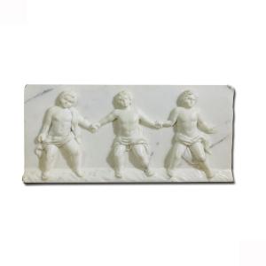 End Of The 18th Century 'allegory Of Friendship' Marble Bas-relief 