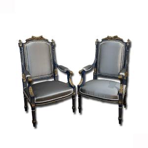End Of The 18th Century Pair Of Armchairs