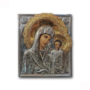 Early 19th Century Icon With Madonna And Child 