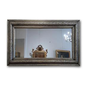 End Of The 19th Century Large Silver-plated Copper Mirror 