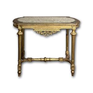 End Of The 19th Century Golden Table In Neoclassic Style 