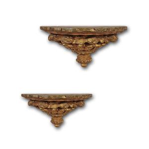 PAIRE D'ÉTAGÈRES NÉOCLASSIQUES FIN DU 18ème SIÈCLE