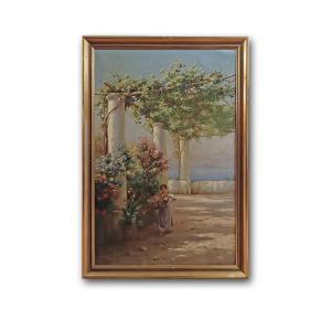 First Half Of The 19th Century Painting With A Neapolitan View