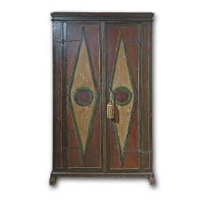Early 18th Century Painted Chestnut Cabinet