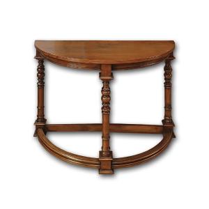 Late 17th Century Walnut Half-moon Console Table