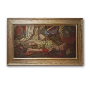 Second Half Of The 18th Century Painting With A Bacchanal Scene 