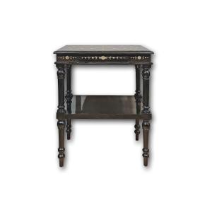 Second Half Of The 19th Century Ebony Inlay Table