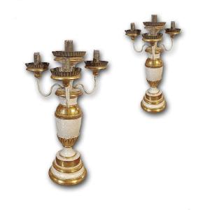 Second Half Of The 18th Century Pair Of Louis XVI Candlesticks