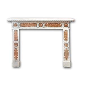 Late 19th Century Neo-gothic Marble Fireplace