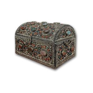 COFFRET À BIJOUX AVEC PIERRES DU 19ème SIÈCLE
