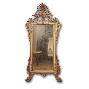 Second Half Of The 18th Century Neoclassical Mirror With Small Amphora 