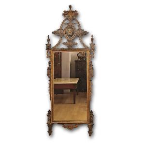 MIROIR NÉOCLASSIQUE AVEC SPHINX SECONDE MOITIÉ DU 18ème SIÈCLE