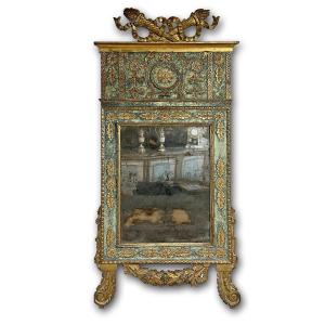 Second Half Of The 18th Century Painted And Gilded Neoclassical Mirror