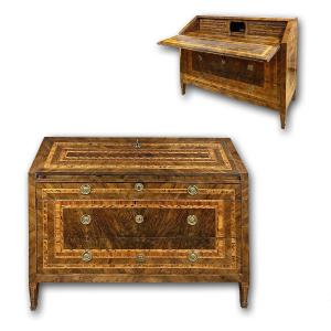 BUREAU À ABATTANT MARQUETÉ FIN DU 18ème SIÈCLE