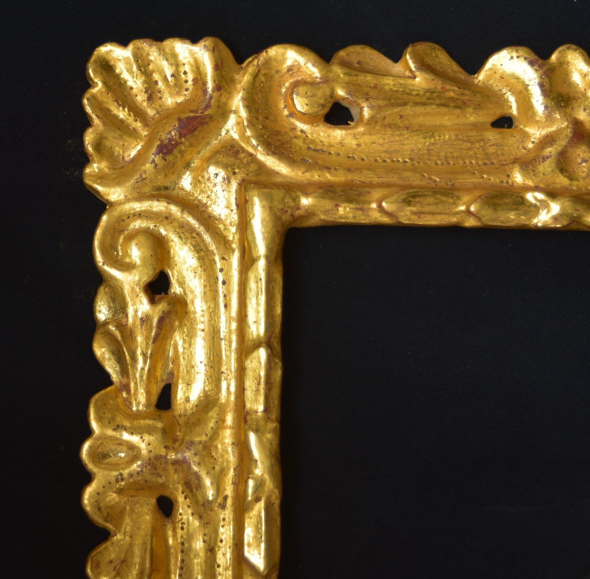 Baroque Frame In Carved And Gilded Wood With Gold Leaf-photo-2