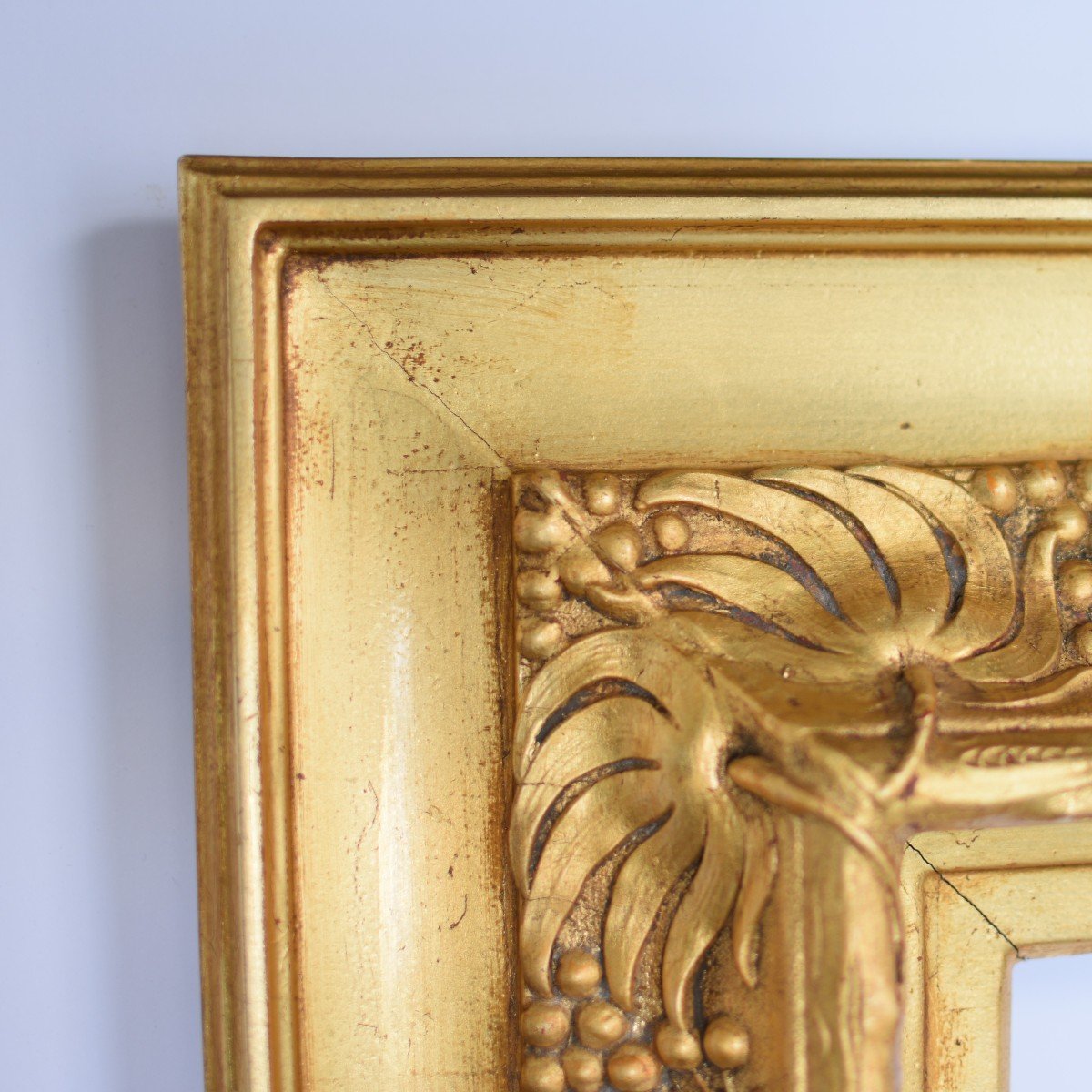 Old Art Nouveau Golden Leaf Frame-photo-5