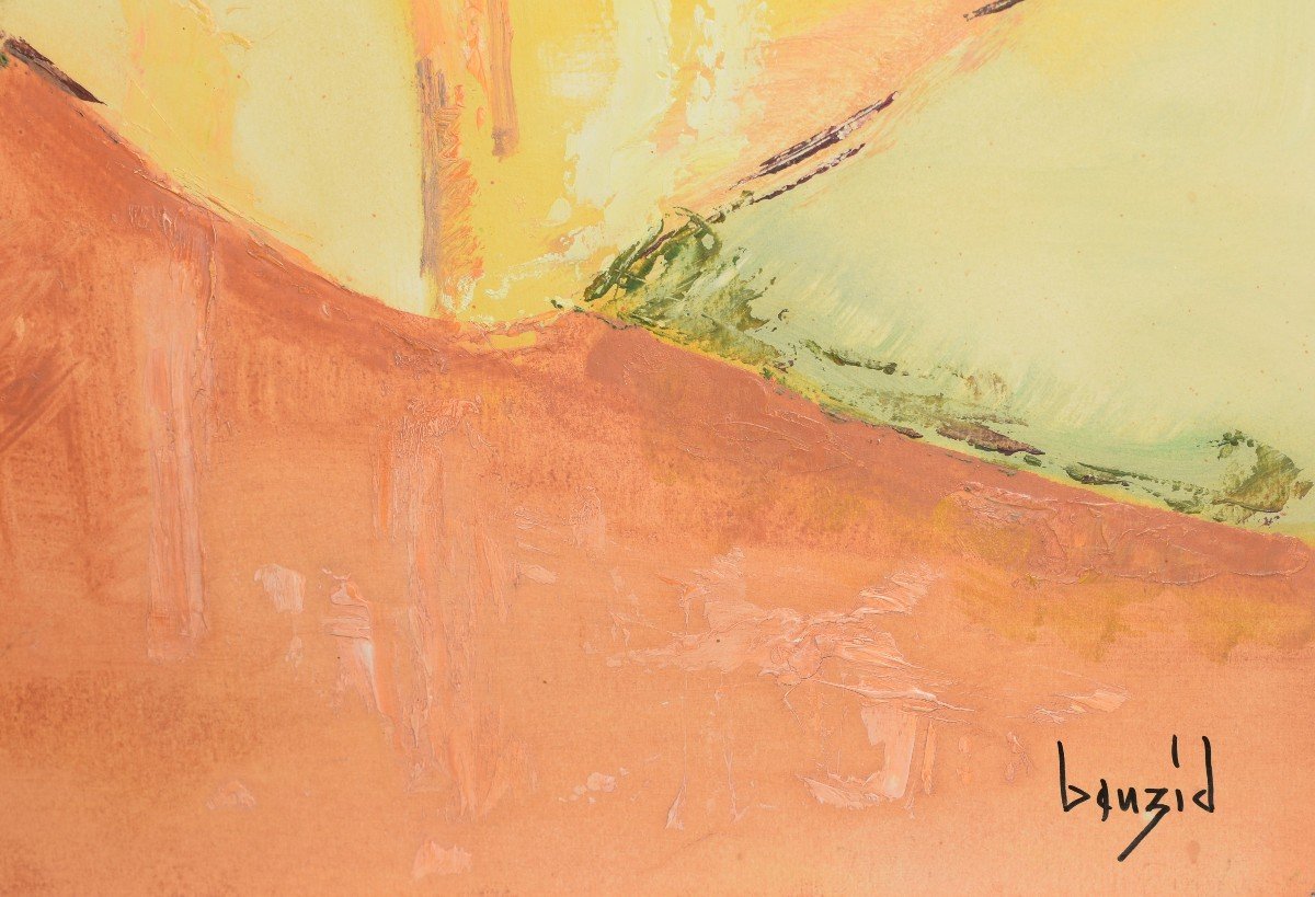 Bouzid Mohamed (1929-2014) - Oil Painting On Paper-photo-4