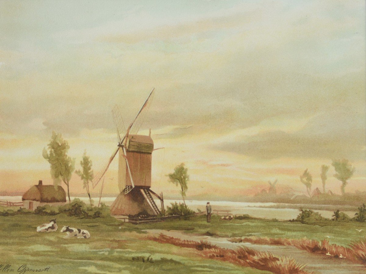 Oppenoorth Willem (1847-1905) - Aquarelle