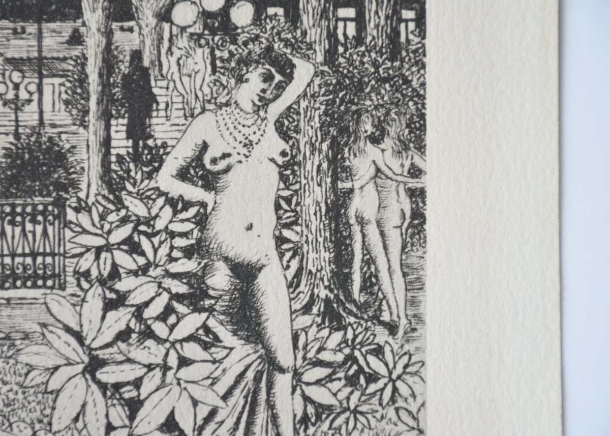 Paul Delvaux – "Les Astronomes", 1963 – Gravures originales recto verso-photo-4