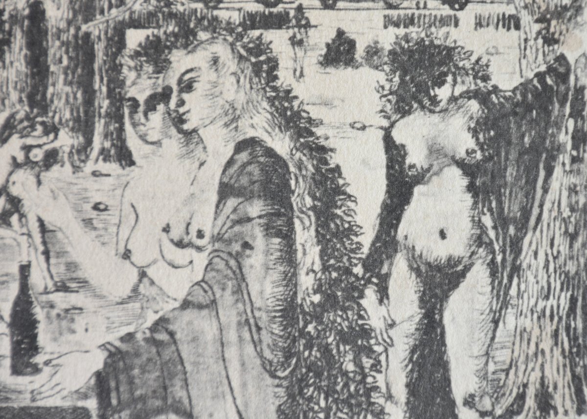 Paul Delvaux – "Les Astronomes", 1963 – Gravures originales recto verso-photo-6