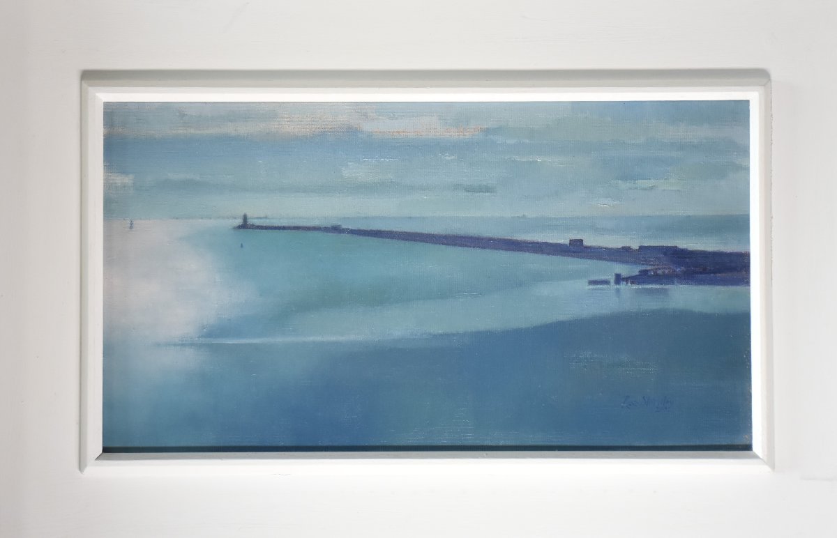 STAPLETON Rosé  (Irlande 1951) -  " 8am Dublin Port" - Huile sur panneau-photo-4