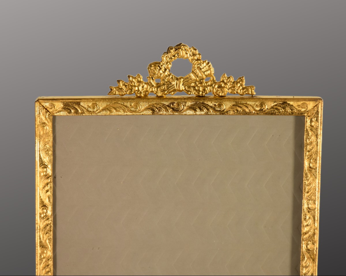 Paire de cadres en laiton doré Napoléon III-photo-2