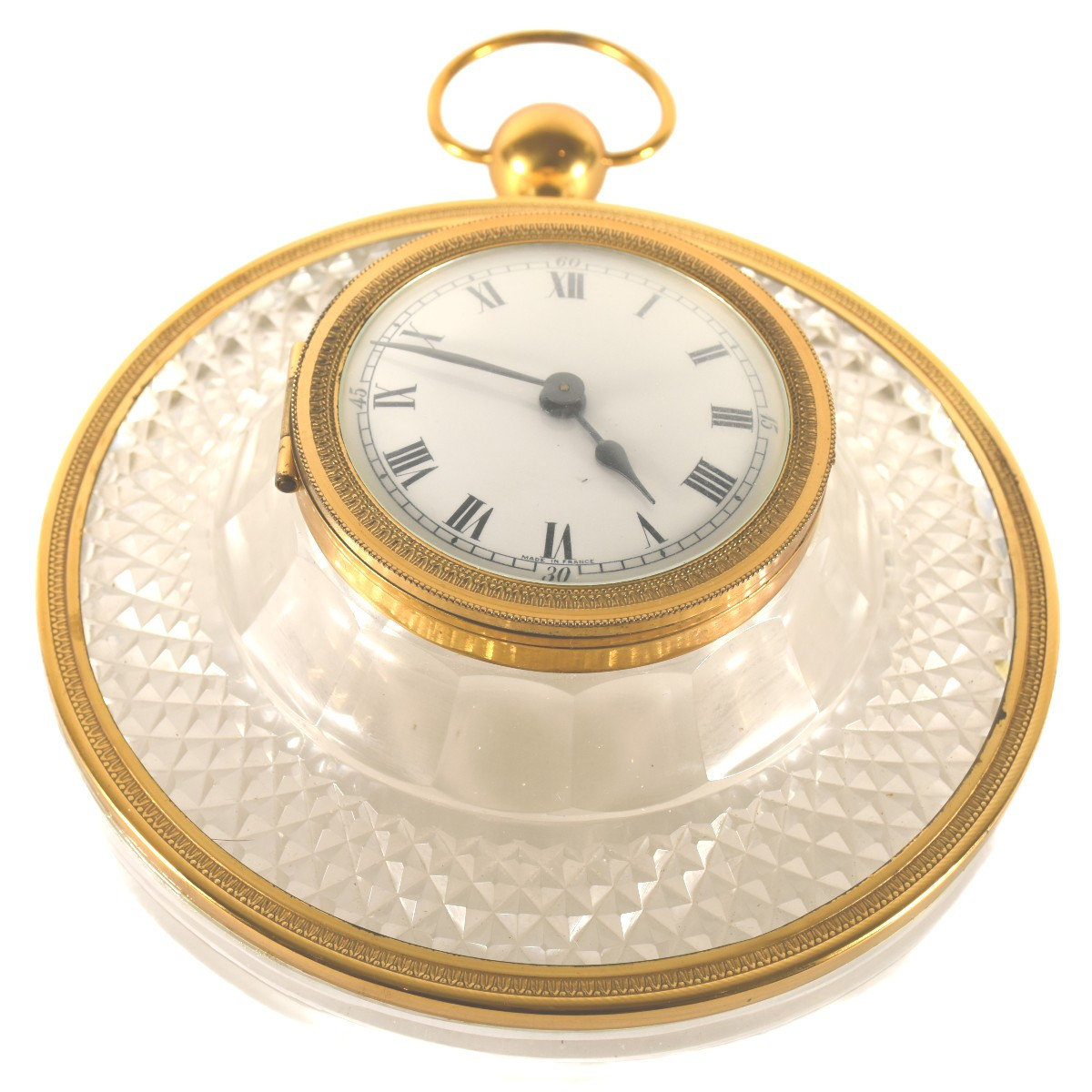Wall Clock In Cut Crystal And Gilt Bronze, Ch. Hour – France-photo-2