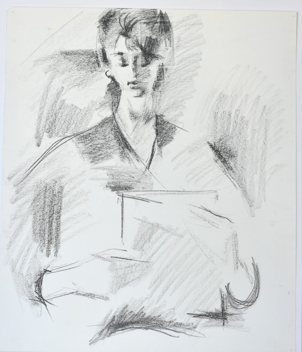 Mohamed Bouzid (1929-2014) — Large Double-sided Drawing, 1960 - Portrait And Exhibition Project-photo-2