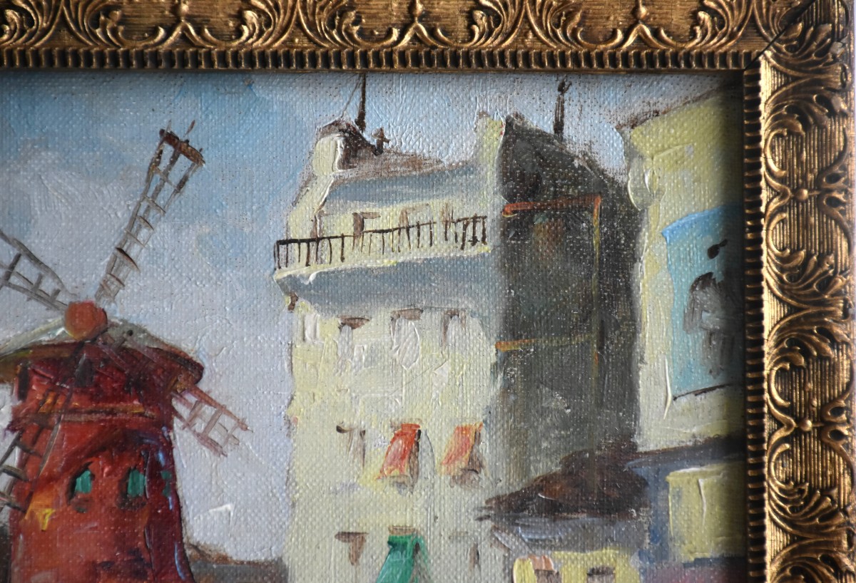 édouard Le Saout (1909–1981) – The Moulin Rouge, Montmartre – Oil On Canvas-photo-2