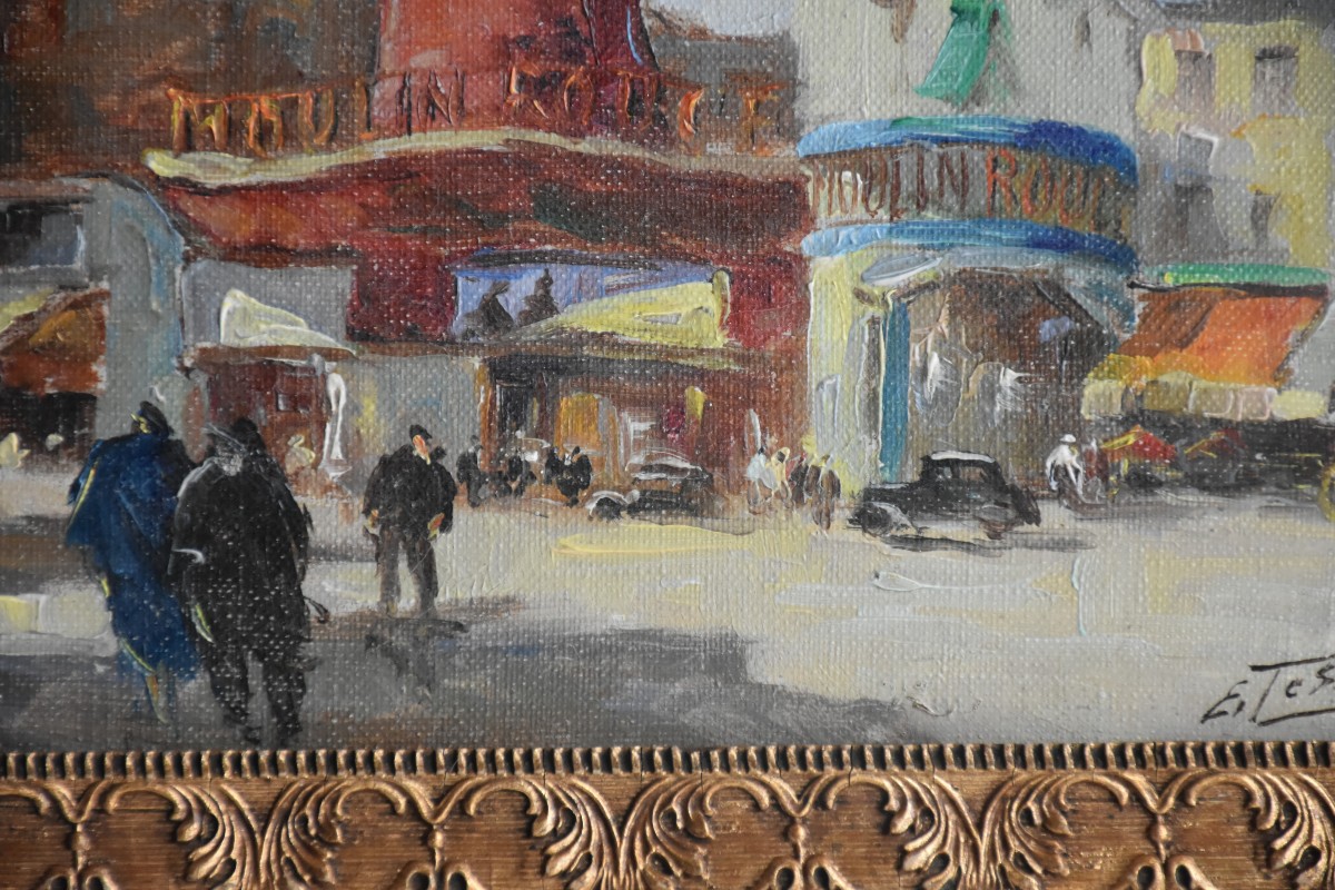 édouard Le Saout (1909–1981) – The Moulin Rouge, Montmartre – Oil On Canvas-photo-3