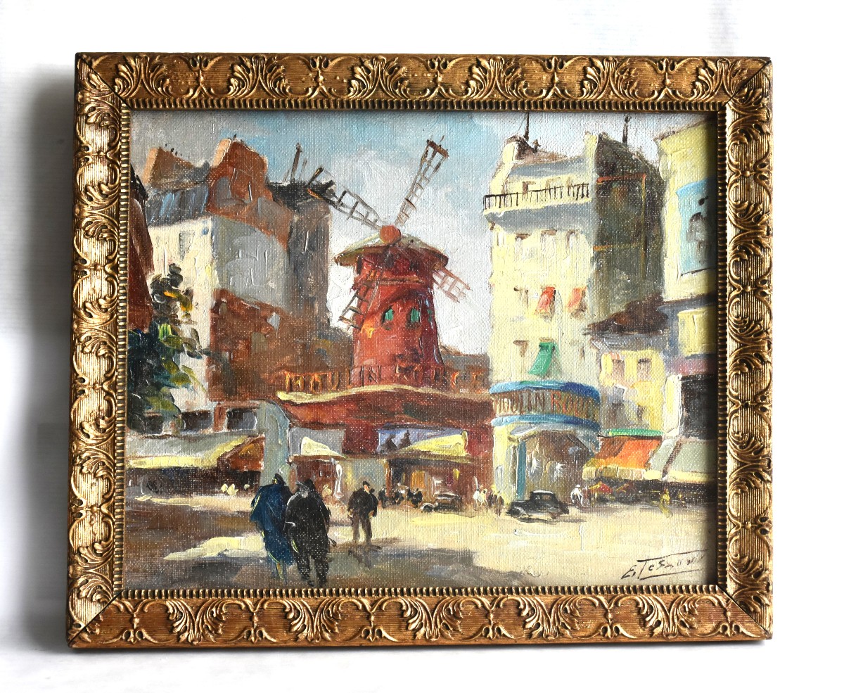 édouard Le Saout (1909–1981) – The Moulin Rouge, Montmartre – Oil On Canvas