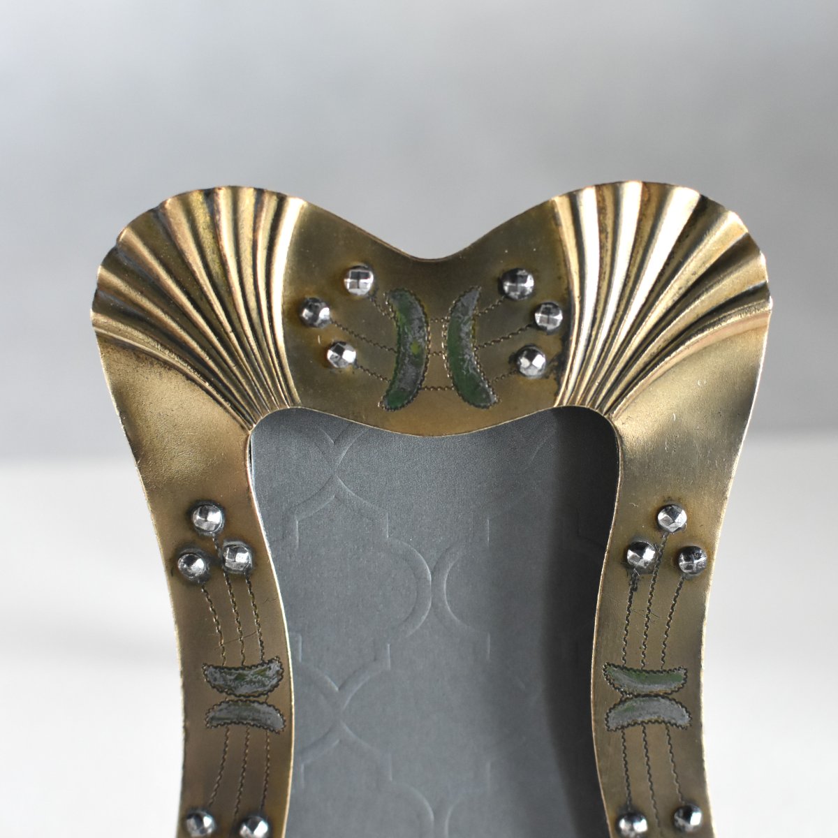 Small Art Nouveau Gilded Brass Table Picture Frame, Circa 1900-photo-3