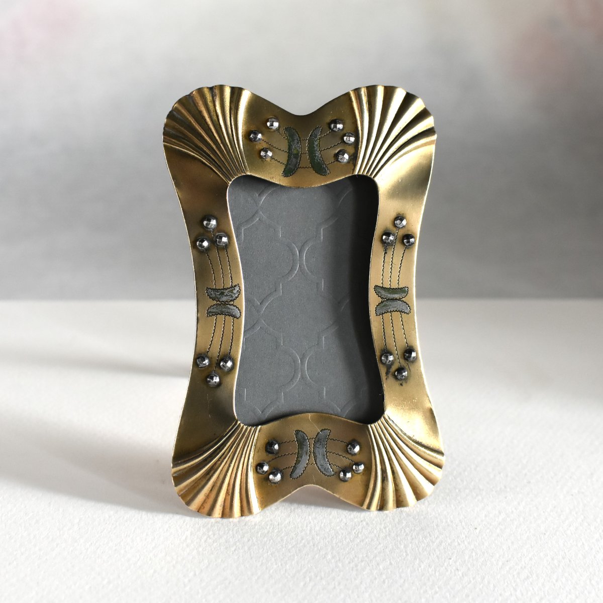 Small Art Nouveau Gilded Brass Table Picture Frame, Circa 1900