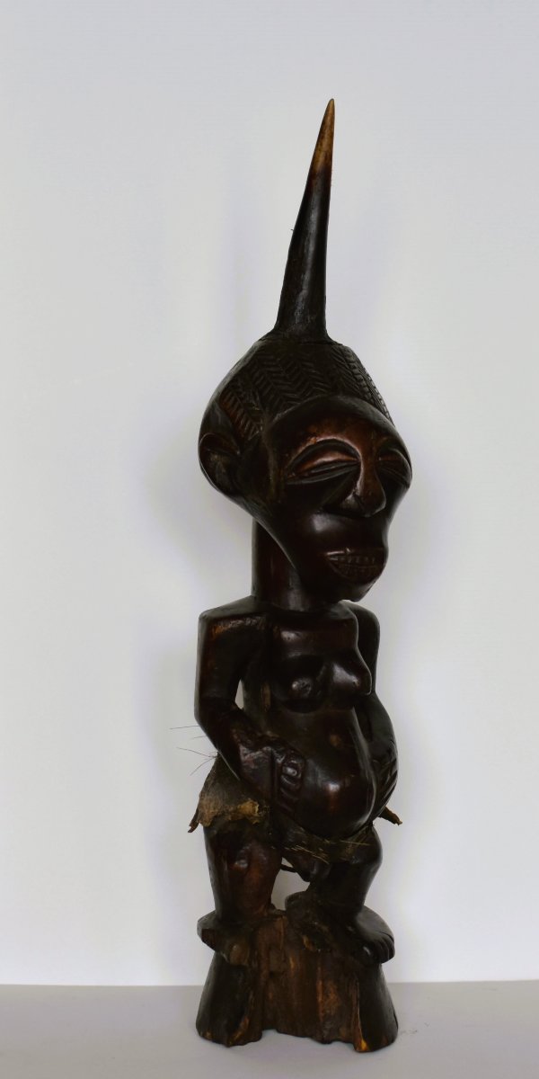 Ancient Songye Nkishi Fetish - Female Power Figure - Congo Drc-photo-2