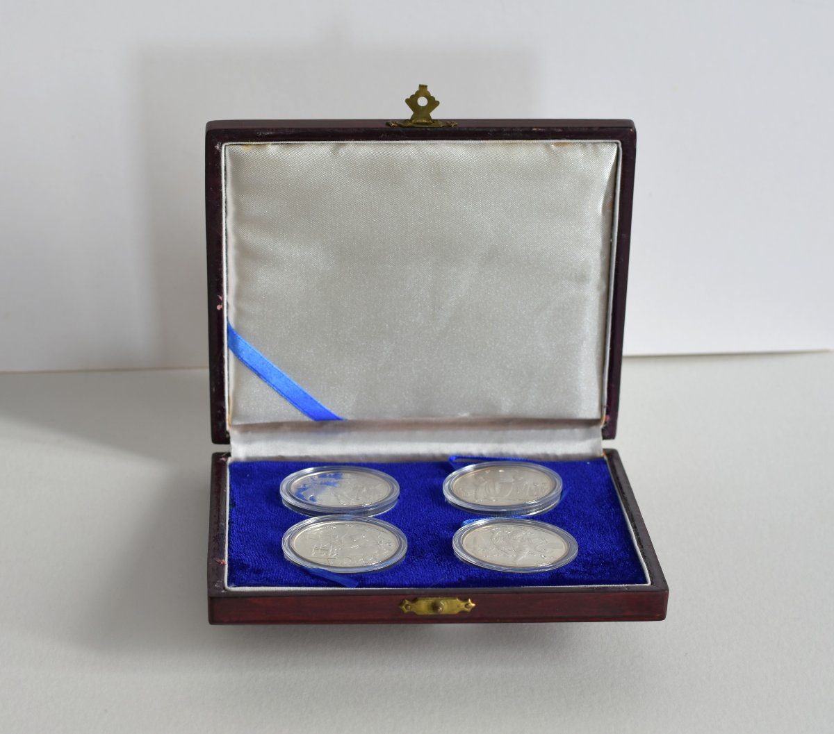 Set Of 4 Commemorative Silver Coins: Silk Road, China 1995, With Certificates-photo-3