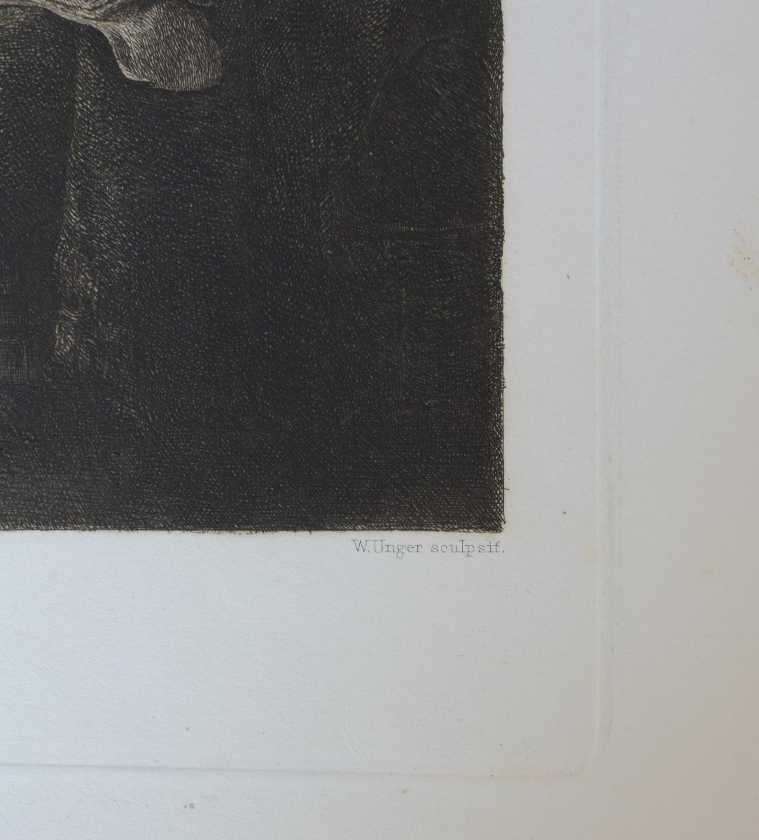 Wilhelm Unger (1837-1932) d'après Rembrandt – Le lecteur (Titus lisant) – Eau-forte-photo-4