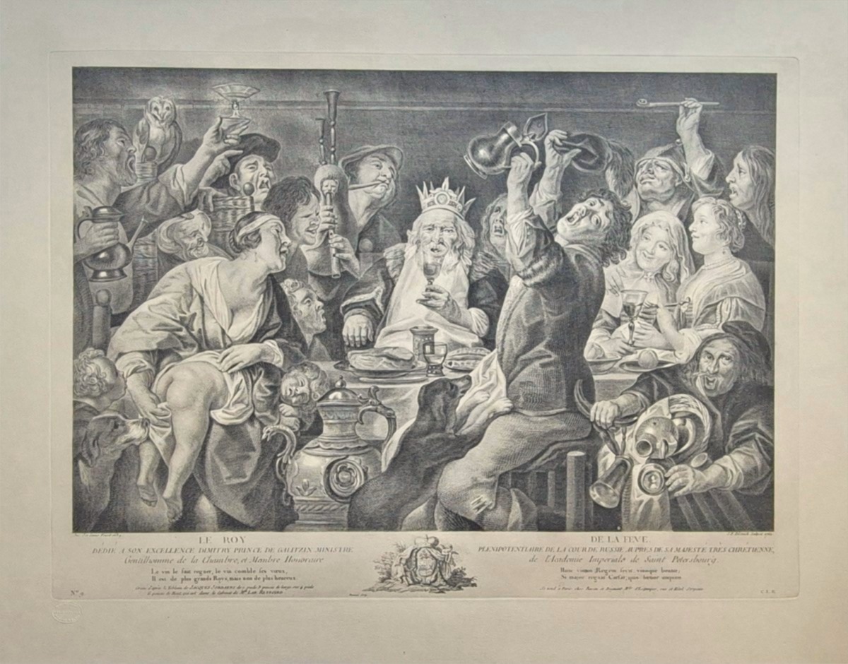Le Roy de la Fève, d’après Jacob Jordaens – Gravure tirage Chalcographie Royale de Belgique