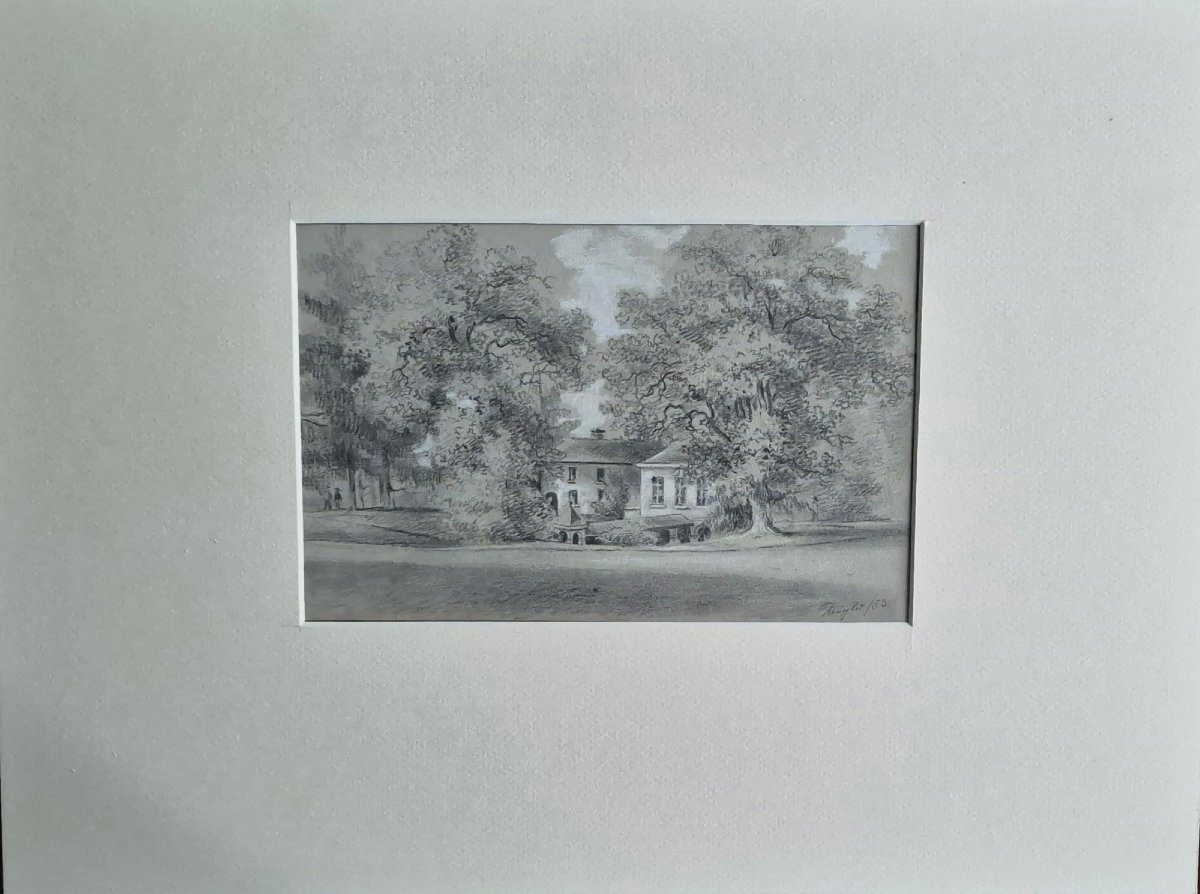 Alphonse Reigler – La Géronstère In Spa – Drawing Signed And Dated 1883-photo-4