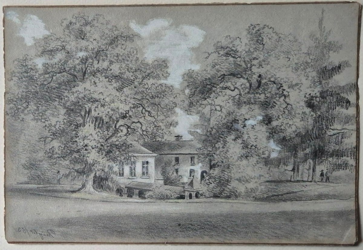 Alphonse Reigler – La Géronstère In Spa – Drawing Signed And Dated 1883-photo-2