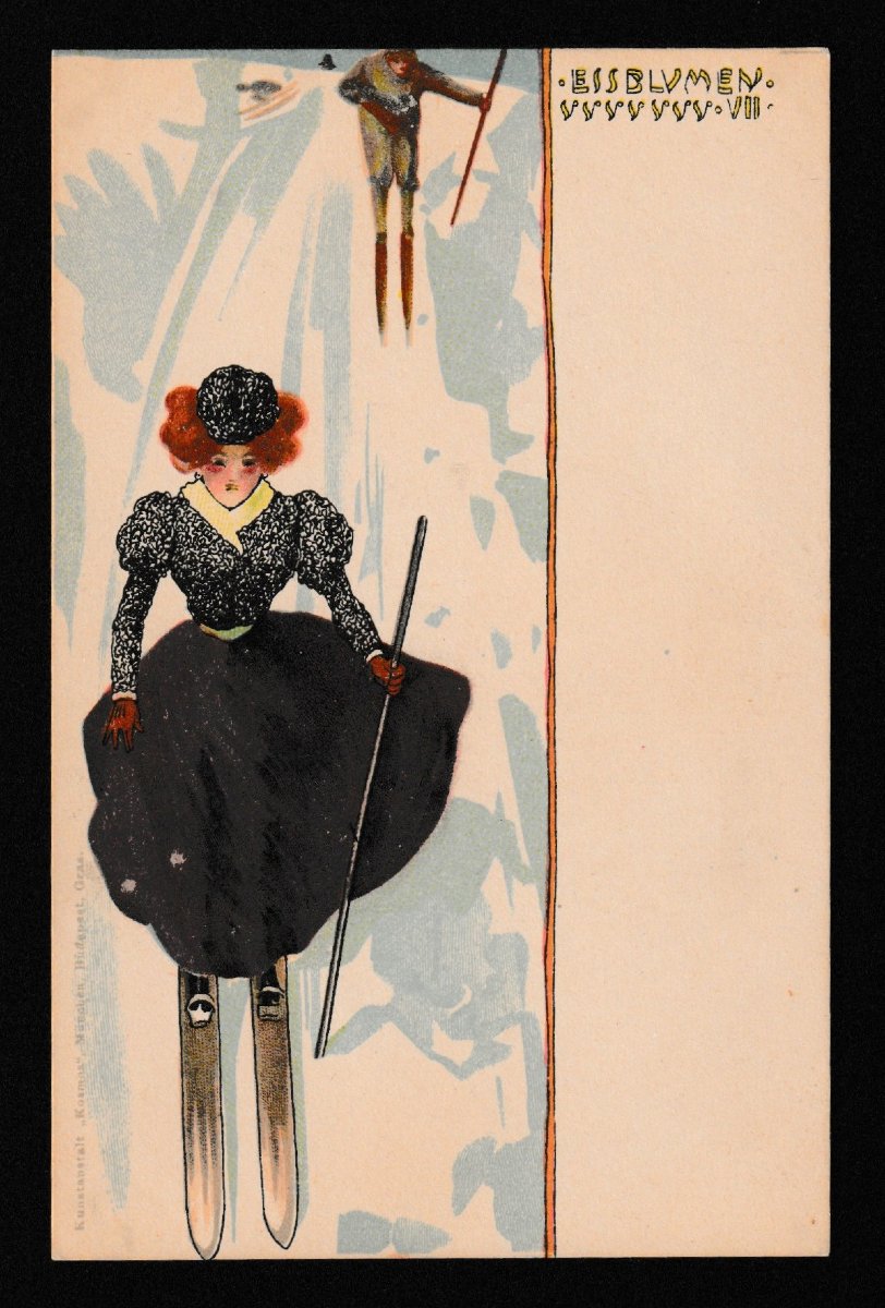 Raphael Kirchner – Eisblumen – Set Of 8 Art Nouveau Postcards, Circa 1900-photo-2