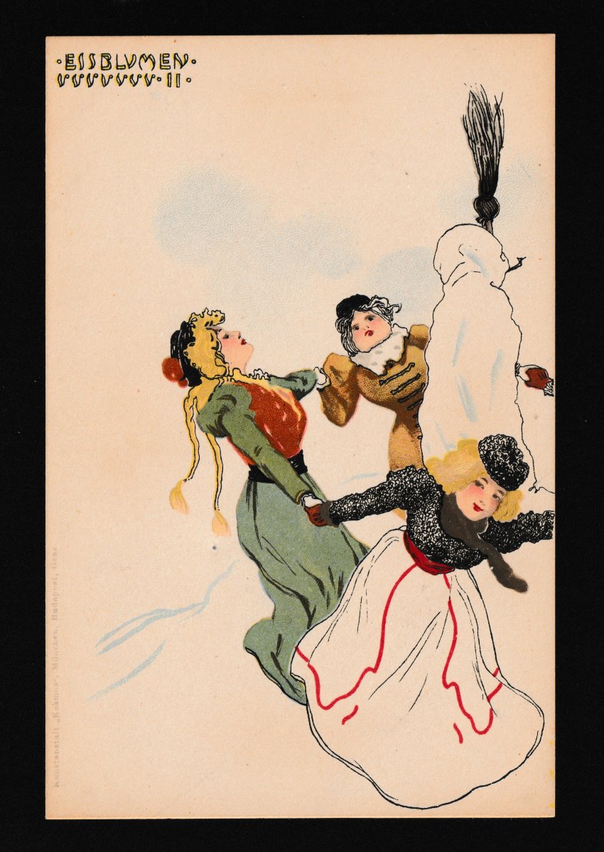 Raphael Kirchner – Eisblumen – Set Of 8 Art Nouveau Postcards, Circa 1900-photo-3