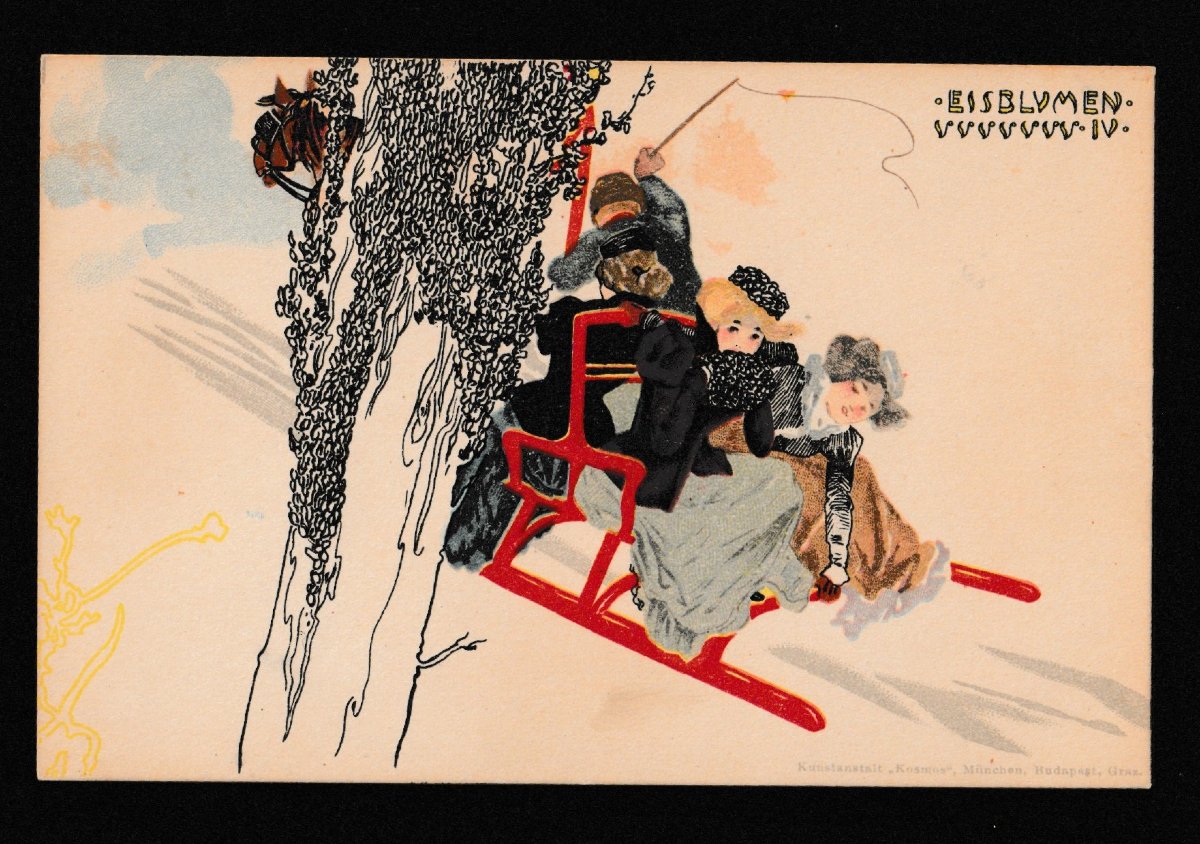 Raphael Kirchner – Eisblumen – Set Of 8 Art Nouveau Postcards, Circa 1900-photo-4