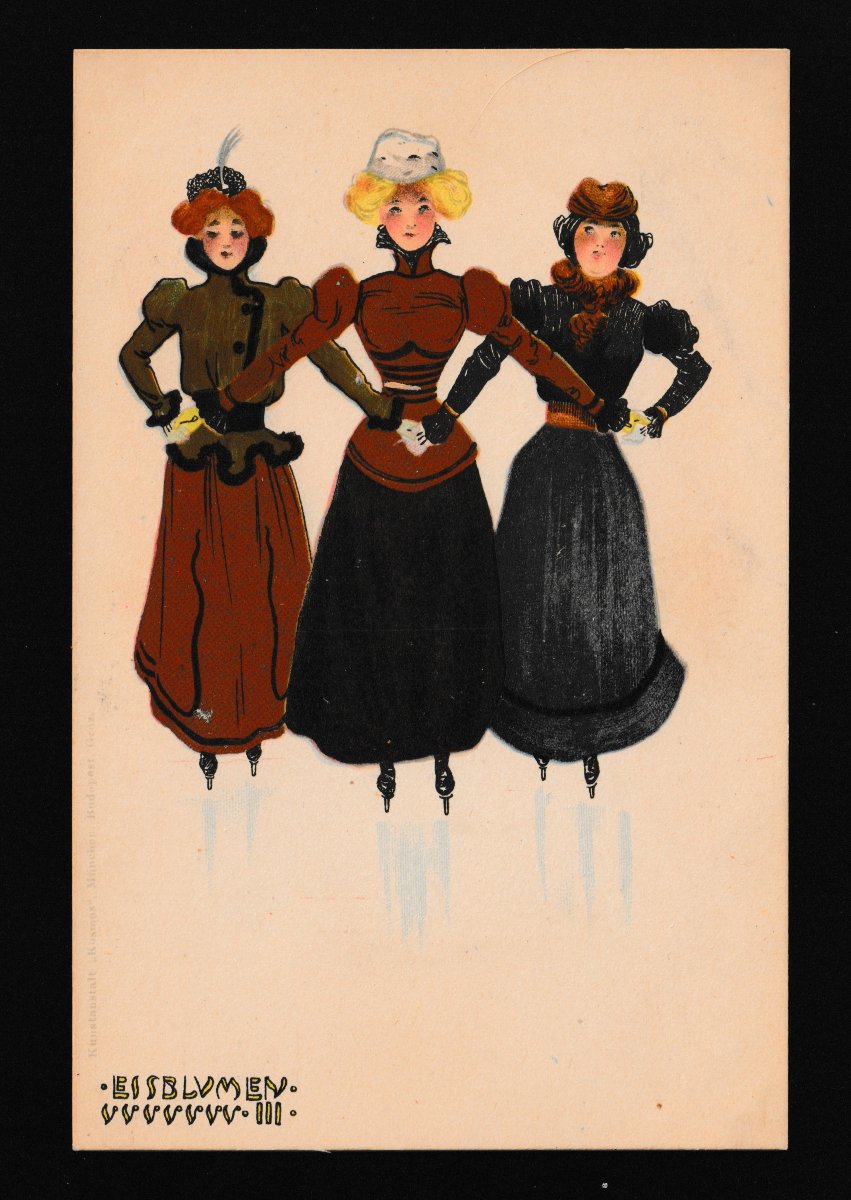 Raphael Kirchner – Eisblumen – Suite de 8 cartes postales Art Nouveau, vers 1900-photo-2