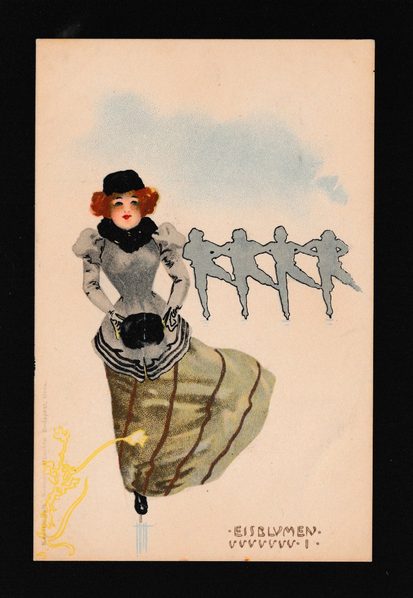 Raphael Kirchner – Eisblumen – Suite de 8 cartes postales Art Nouveau, vers 1900