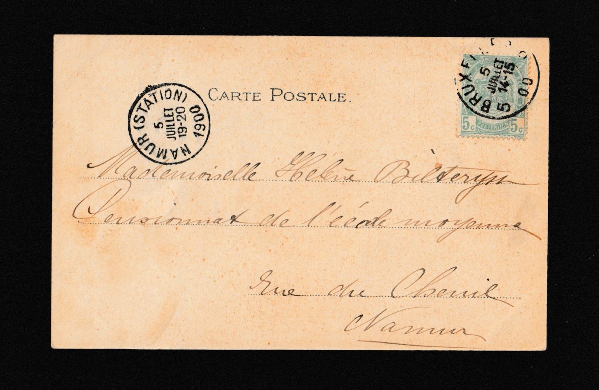 Raphaël Kirchner – 4 cartes postales Art nouveau « All Heil », cyclistes, 1900-photo-2