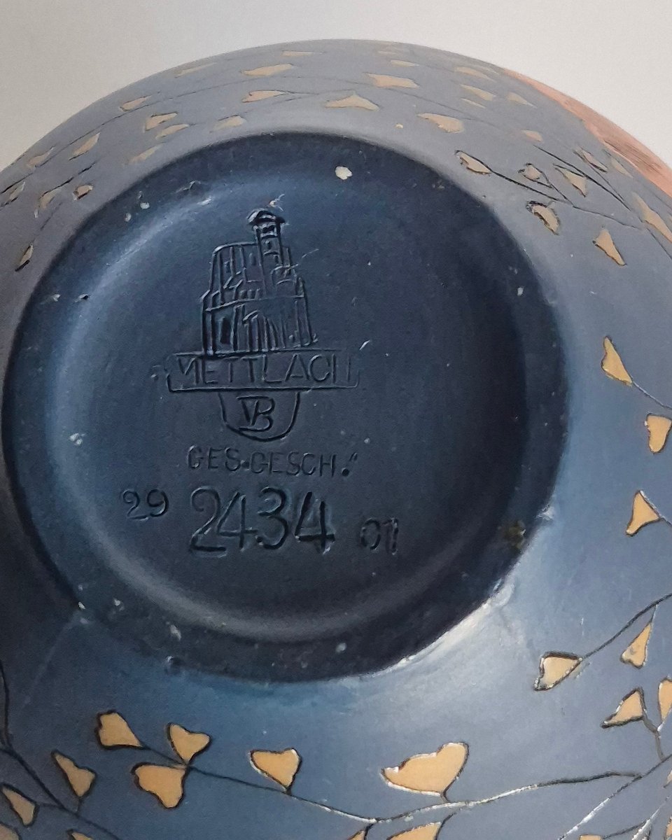 Art Nouveau Stoneware Vase From The Villeroy & Boch Factory In Mettlach, Model No. 2434.-photo-4