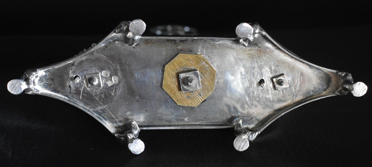 Silver Double Saltcellar. Restoration Period (1819-1838)-photo-4