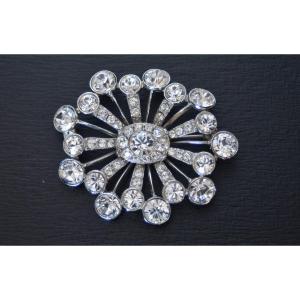 Sonia Rykiel Brooch - Silver Metal And Rhinestones.