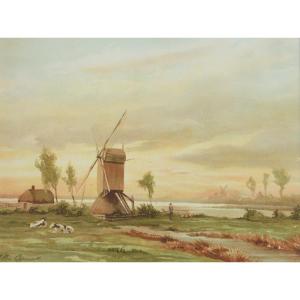 Oppenoorth Willem (1847-1905) - Aquarelle