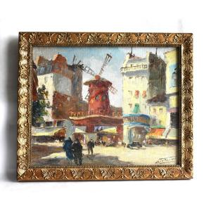 édouard Le Saout (1909–1981) – The Moulin Rouge, Montmartre – Oil On Canvas